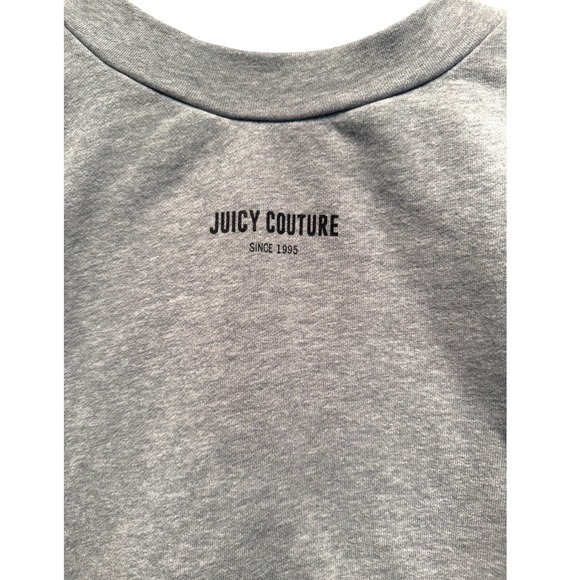 Juicy Couture Gray Cropped Sweatshirt Womens Size Medium Cotton Logo - Picture 4 of 6